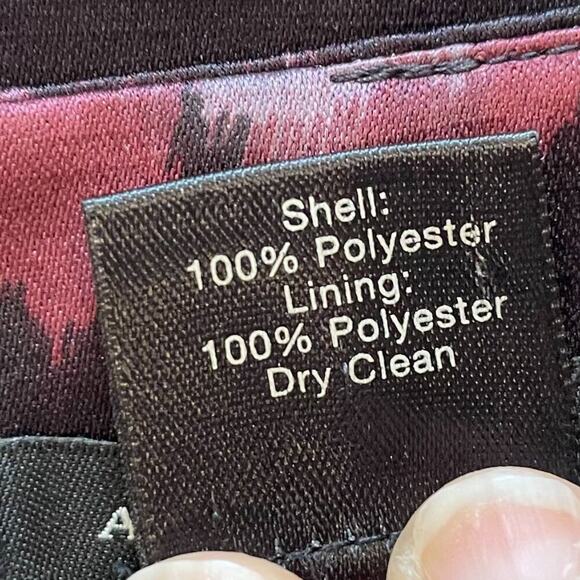 Ann Taylor Black Purple Pink Watercolor Abstract Floral Print Pencil Skirt 12 - Picture 7 of 10